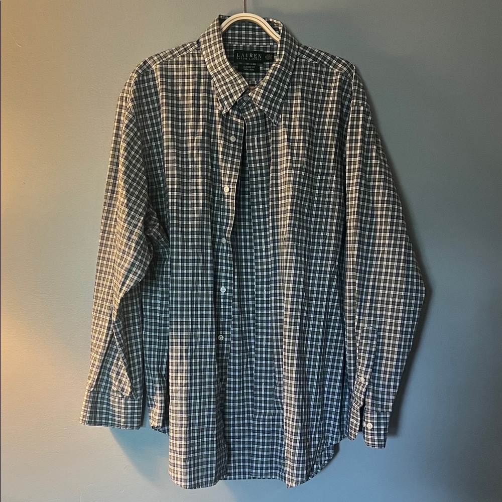 Ralph Lauren Men’s Green Plaid Button-Up Shirt